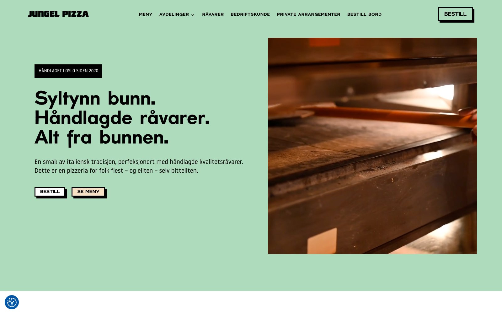 Jungel Pizza homepage hero