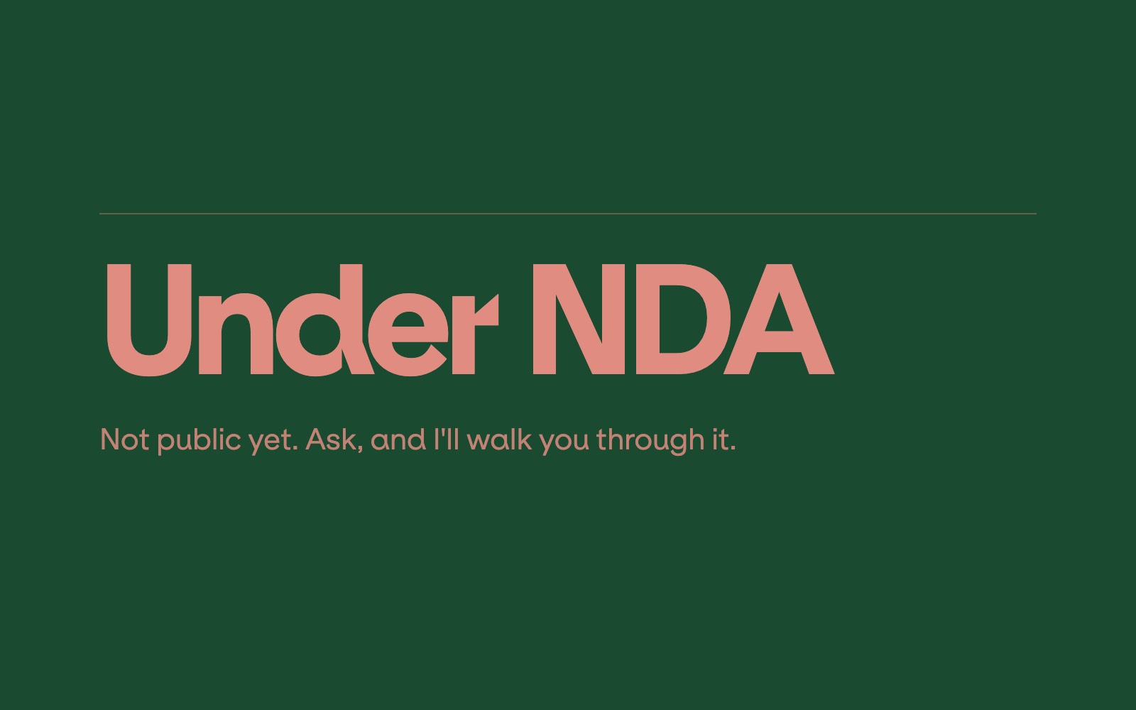 Under NDA